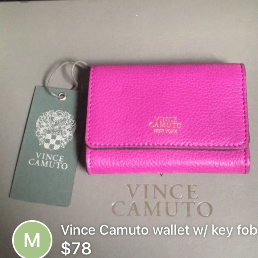 Vince Camuto berry color wallet w/ key fob